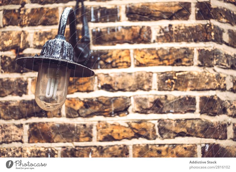 Textured brick wall with lantern Consistency Brick wall Lantern Background picture Wall (building) Old Pattern Lamp Decoration Design Grunge Light Style
