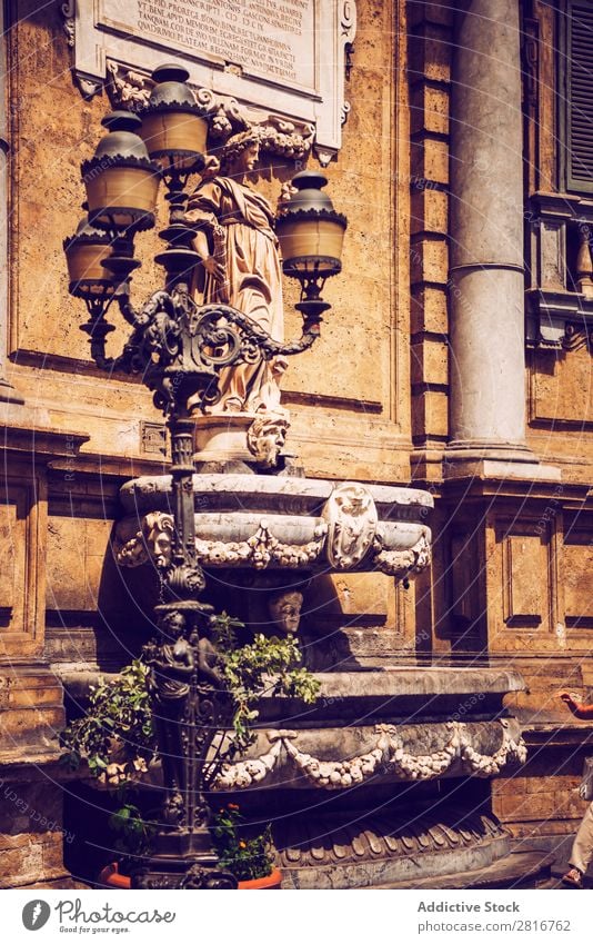 City view detail of Palermo city, Sicily, Italy Street Architecture Characteristic Culture Balcony Ancient quattro canti Italian Sculpture Vacation & Travel