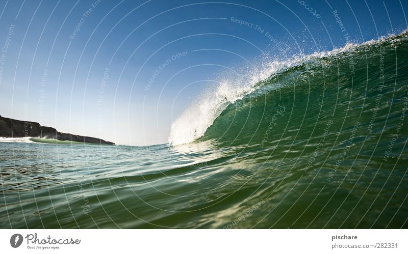 wave upon wave Nature Elements Water Summer Beautiful weather Waves Coast Ocean Threat Exotic Blue Green Movement Colour photo Exterior shot Copy Space left Day