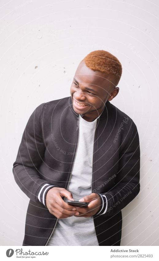 African american man making himself selfie portrait of smart pho Man Mobile Camera Telephone Smart Joy Take Human being PDA Youth (Young adults) Photography