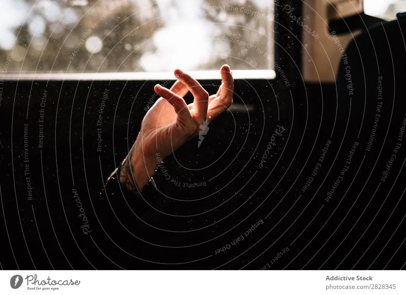 Close-up of a hand Isolated Hand Black Background picture Woman Human being Conceptual design Gesture Fingers Arm Thumb Symbols and metaphors Girl darkness