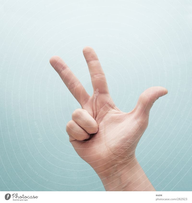 Three beers, please. Skin Arm Hand Fingers Sign Communicate Cool (slang) Simple Bright Hip & trendy Forefinger Light blue Numbers Gesture European Sign language