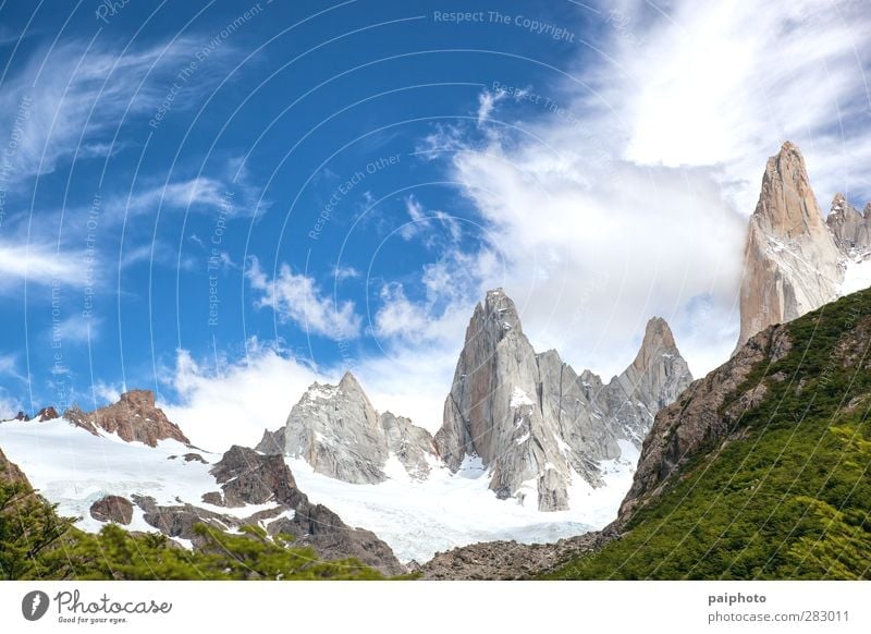 majestic mountains Adventure Argentina Blue Chile Clouds Forest good climate good weather Green Mountain Nature Exterior shot Park Patagonia Pristine Pure