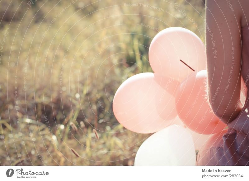balloons Summer Feminine 1 Human being Nature Sunlight Beautiful weather Exceptional Bright Life Quality Exterior shot