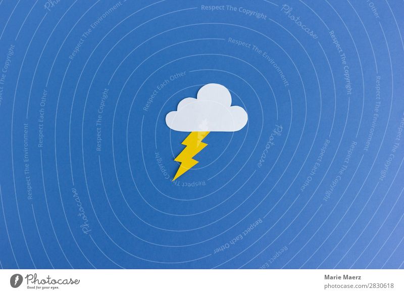 Thunderstorm Cloud with Lightning Clouds Storm clouds Climate Climate change Weather Thunder and lightning Argument Threat Blue Fear Dangerous Aggression