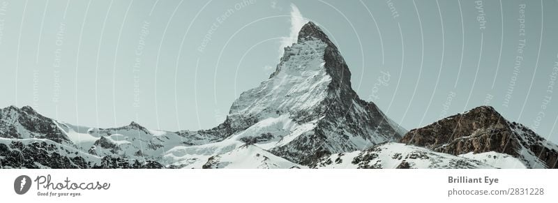 protrusion Vacation & Travel Winter Mountain Nature Landscape Wind Snow Alps Matterhorn Exceptional Threat Free Blue Uniqueness Center point Power Environment