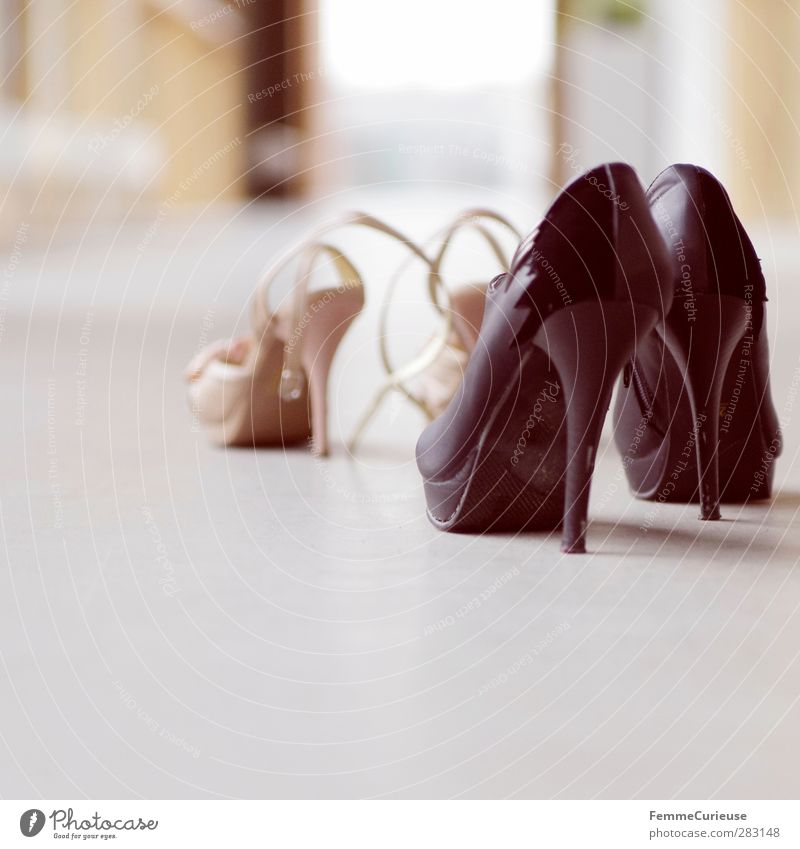 High heels - a perfect companion (II). Fashion Footwear Esthetic Joie de vivre (Vitality) Passion Love affair Lust Senses Eroticism Feminine Sandal Black Beige