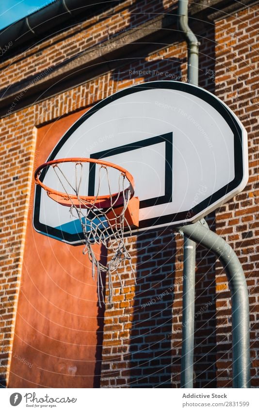 Basketball ring on street Ring Street hoop Sports Playing Court building Equipment Board Net Relaxation Round Goal Height Action Metal Stadium Playground