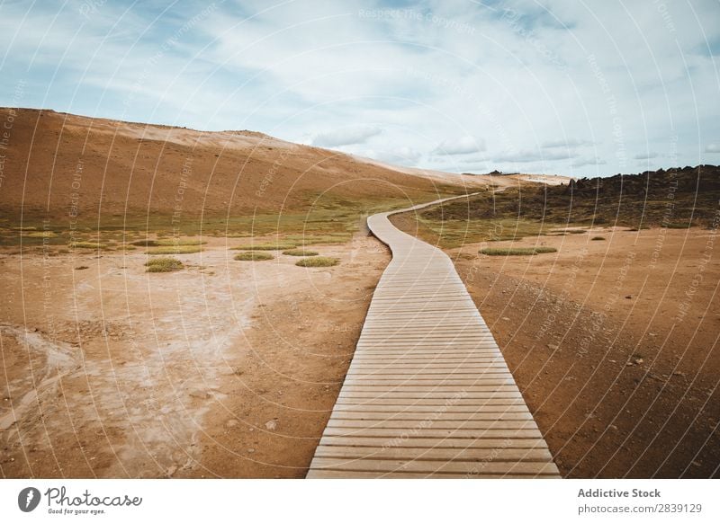 Covered pathway in terrain Landscape Mývatn Islandia Perspective Park Nature Vacation & Travel Iceland Freedom Natural Panorama (Format) Empty Desert