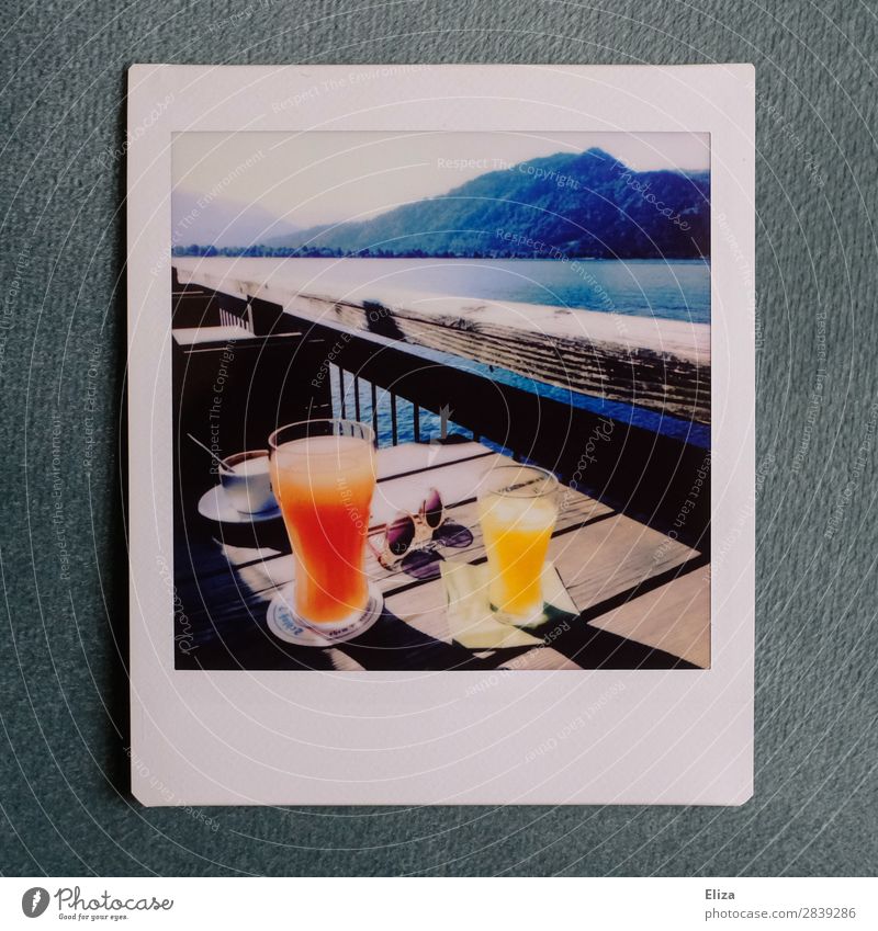 Around Lake Tegernsee To have a coffee Beverage Cold drink Lemonade Juice Coffee Alps Mountain Retro Idyll Sun Summer Trip Terrace Vacation & Travel Analog