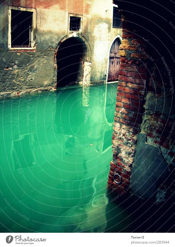 misterioso. Environment Water River Channel Lagoon Gloomy Blue Turquoise Venice Canal Grande Derelict Decline Wall (barrier) Reflection Gate Building Creepy