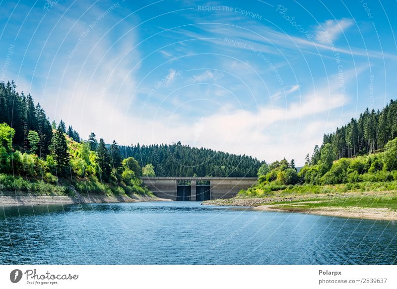Dam in a colorful landscape in the summer Beautiful Vacation & Travel Tourism Summer Ocean Mountain Industry Technology Environment Nature Landscape Sky Tree