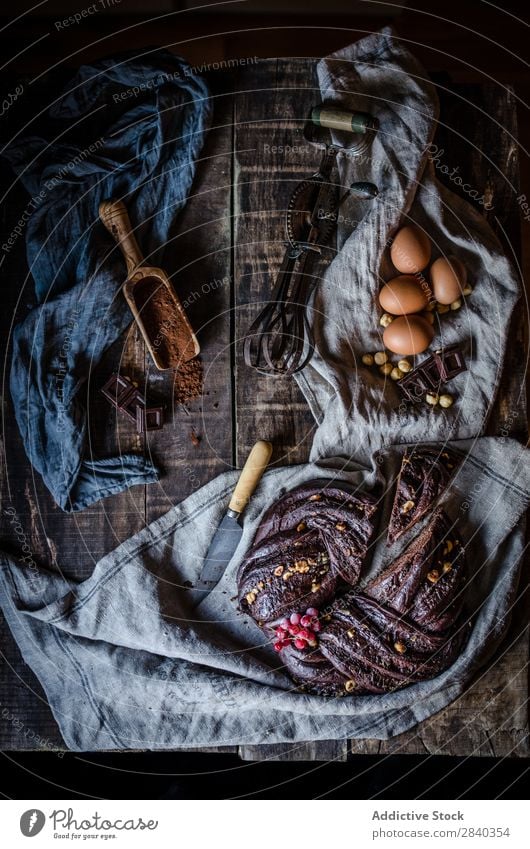 Chocolate cake on table Sweet Baked goods Rustic Delicious Cake Dessert Food Fresh Tasty Home-made Gourmet Bakery Snack Breakfast Healthy Baking Tradition Meal