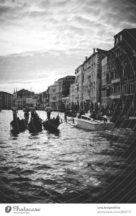 gondola gondola Tourism Group Water Channel Canal Grande Venice Italy House (Residential Structure) Boating trip Gondola (Boat) Jetty Swimming & Bathing Flow