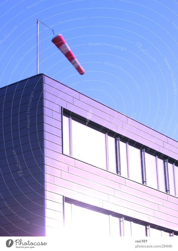 westerly Building Wind direction Red Window Architecture Corner air sac Blue Sky Sun
