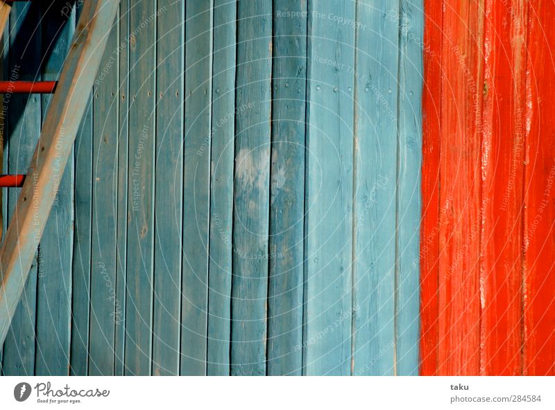 ...PAINT... Art Painting and drawing (object) Architecture Wall (barrier) Wall (building) Stairs Wood Line Stripe Simple Blue Red Design Colour photo