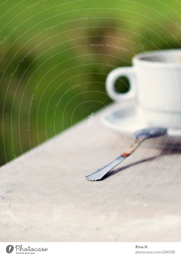 Coffee break II Cup Spoon Beautiful weather Authentic Break Colour photo Exterior shot Deserted Shallow depth of field