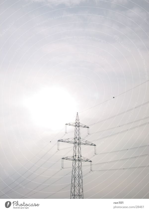 POWER High-power current Electricity Power Gray Steel Electrical equipment Technology Electricity pylon Transmission lines