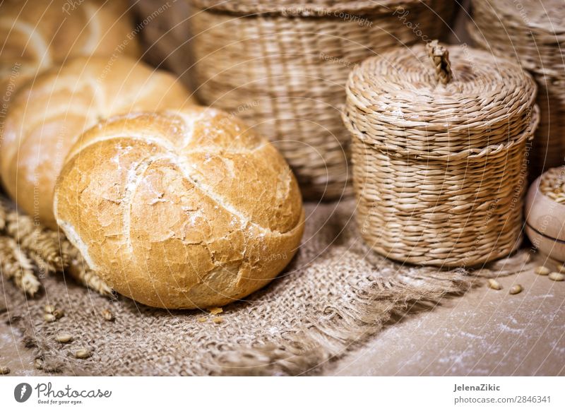 Fresh bread and wheat on a rustic background Food Dough Baked goods Bread Nutrition Eating Breakfast Lunch Dinner Buffet Brunch Organic produce Healthy Eating
