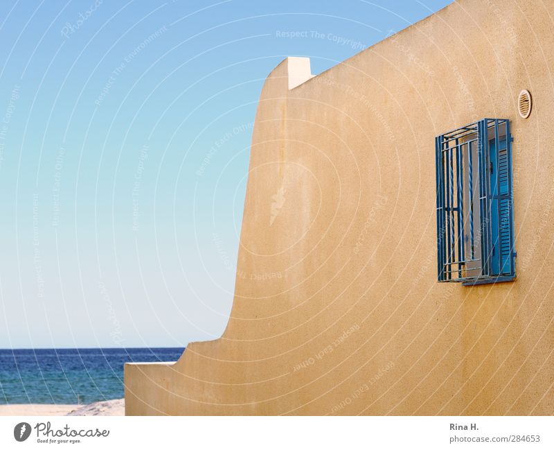 beach holiday Vacation & Travel Summer vacation Beach Ocean Nature Cloudless sky Beautiful weather House (Residential Structure) Wall (barrier) Wall (building)