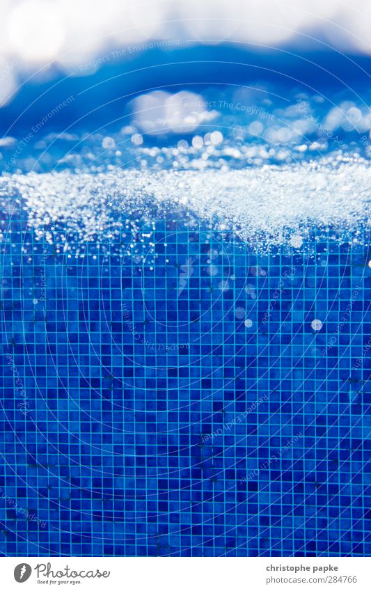 Structure and Chaos Swimming & Bathing Vacation & Travel Summer vacation Swimming pool Air Water Fluid Glittering Cold Wet Blue Underwater photo Air bubble Tile