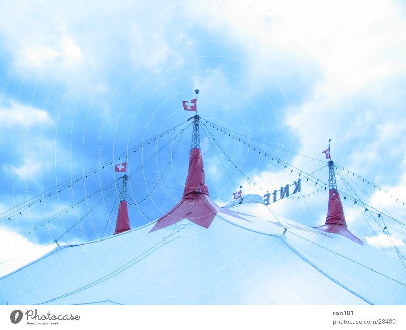 circus Circus Circus tent Tent Clouds White Red Sky Blue