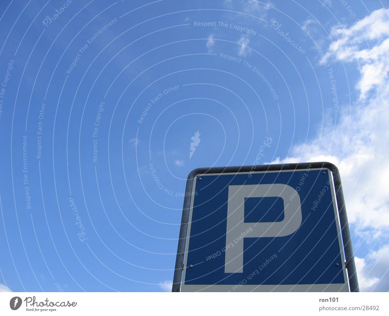 Parking Space? Parking lot Clouds Leisure and hobbies Signs and labeling Sky Blue