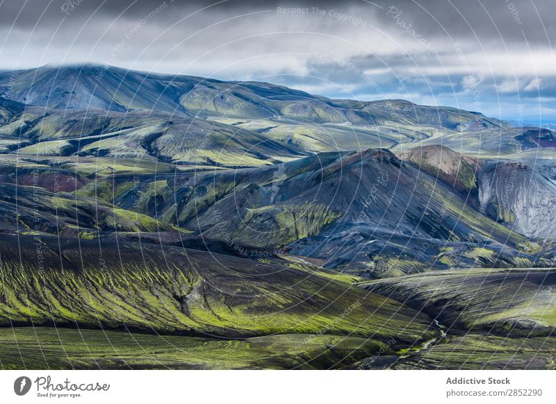 Landmannalaugar Nature Reserve, Iceland Geology Remote Water Mývatn Aircraft Vantage point Abstract Field Consistency Mountain Range Extreme terrain Fine Art
