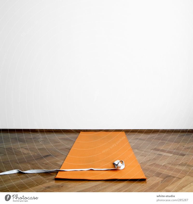 Practice some yoga with me! Sports Fitness Sports Training Yoga Gymnastics Calm Think yoga mat Floor mat Coil String Parquet floor Herringbone Orange