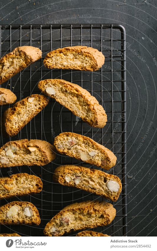 Italian cantuccini biscuits Almond Baking Bakery biscotti Cake carquinyoli carquiñol Coffee Cookie cooling rack crispy Crunchy Dry Food Baked goods Snack Sugar