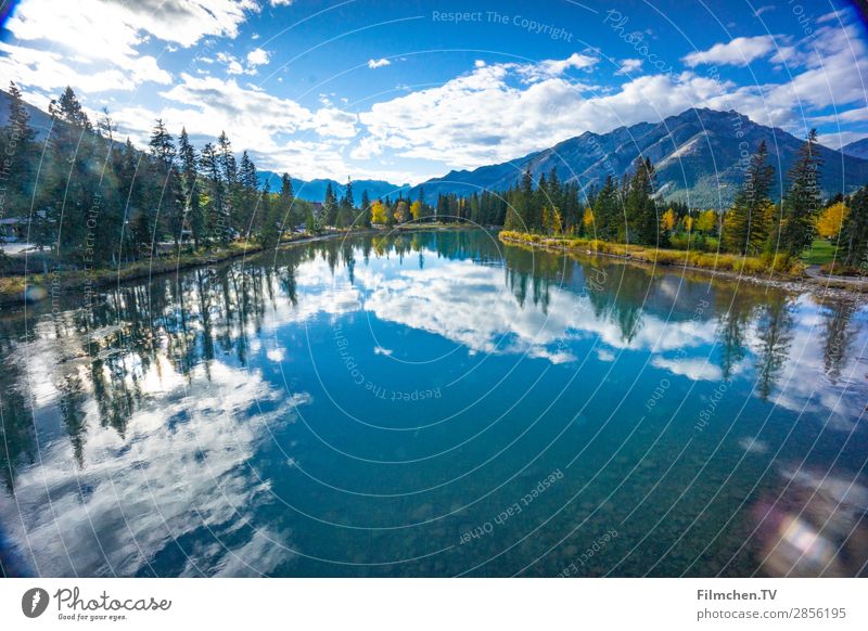 indian summer canada Nature Water Clouds Summer Tree Mountain Lakeside Canada Adventure travel Kananaskis Counntry Rocky Mountains Indian Summer Colour photo