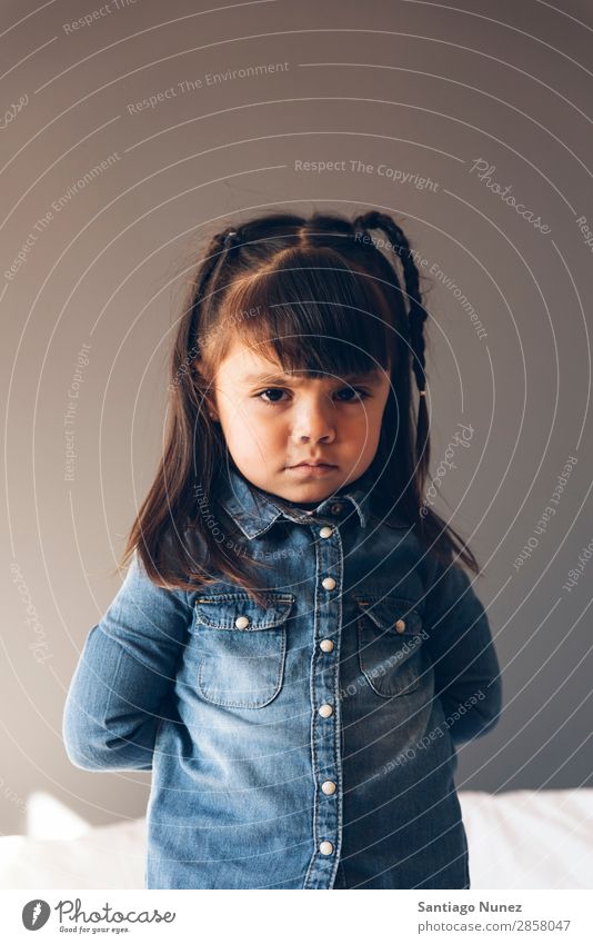 Portrait of beautiful sad girl. Girl Anger Crossed Child Portrait photograph portraiture Small Sadness Arm Lifestyle pretty sorry pouting Beautiful Human being