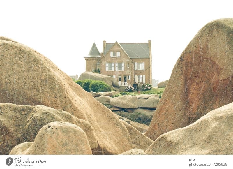 view with apartment Nature Summer Beautiful weather Rock Brittany Cote de Granit Rose House (Residential Structure) Dream house Tower Architecture Country house