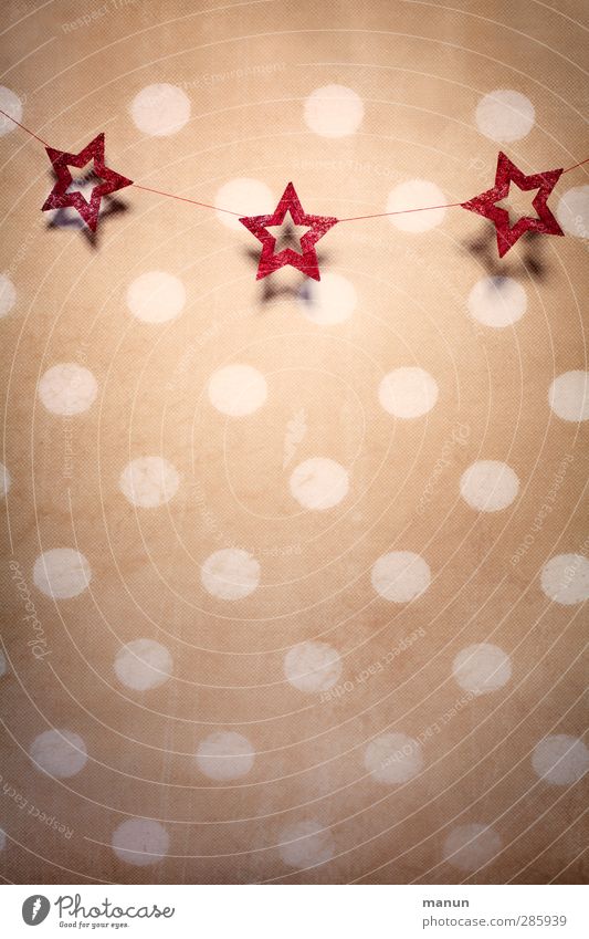 stars and dots Flat (apartment) Interior design Decoration Wallpaper Feasts & Celebrations Christmas & Advent Christmas decoration Christmas star Kitsch