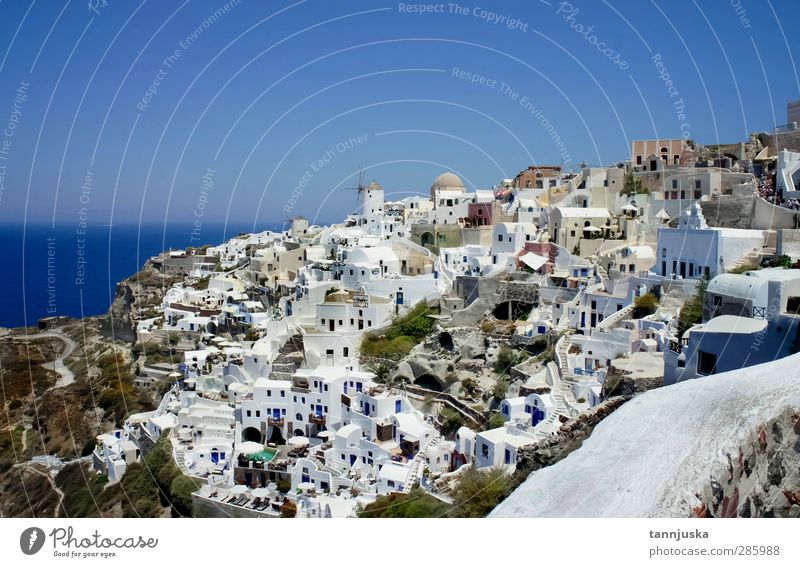 Santorini Town House (Residential Structure) Church Wall (barrier) Wall (building) Stairs Balcony Terrace Fantastic Climate Colour photo Exterior shot Deserted