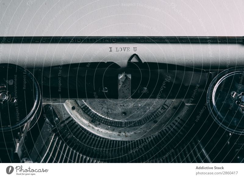 Close up of a retro typewriter Analog Antique Character Classic Close-up Conceptual design Creativity Journalist Keyboard Letters (alphabet) Love Lovers machine