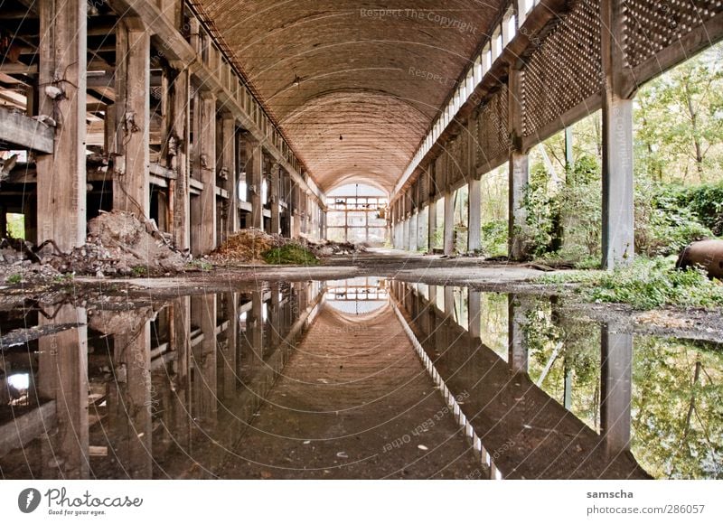 Mirror Mirror... Factory Industry Industrial plant Ruin Manmade structures Building Wall (barrier) Wall (building) Old Broken Factory hall Industrial site