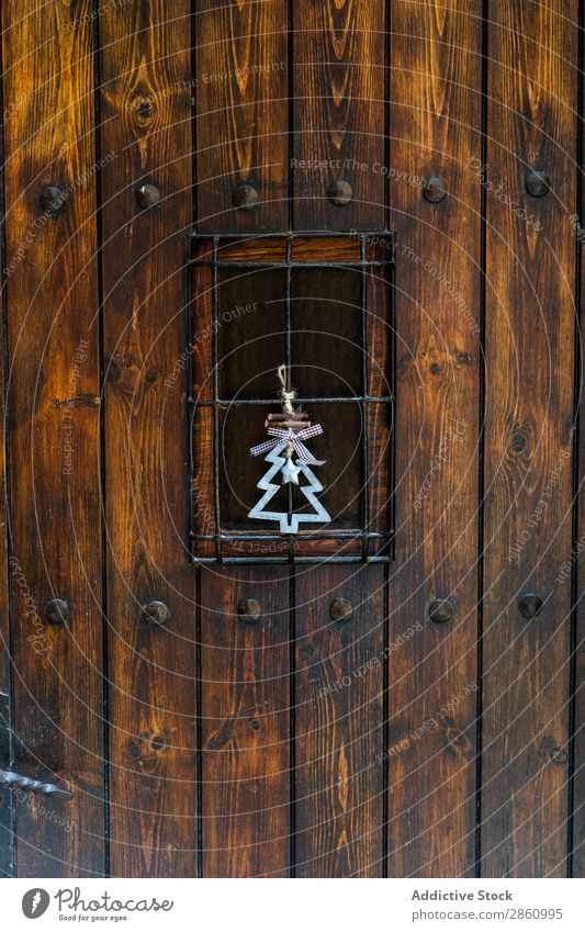 Wooden door with christmas decoration Barcelona Catalonia Mura Spain Barque Beautiful chill Christmas & Advent Christmas tree Landscape Day Decoration Door