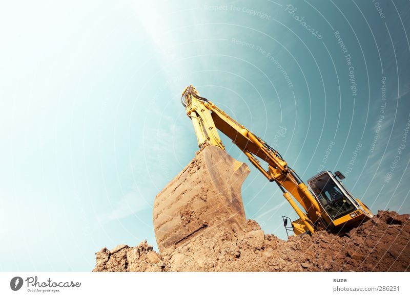 digging, dredging, grabbing Work and employment Workplace Construction site Industry Services SME Environment Elements Earth Sky Beautiful weather Metal Blue