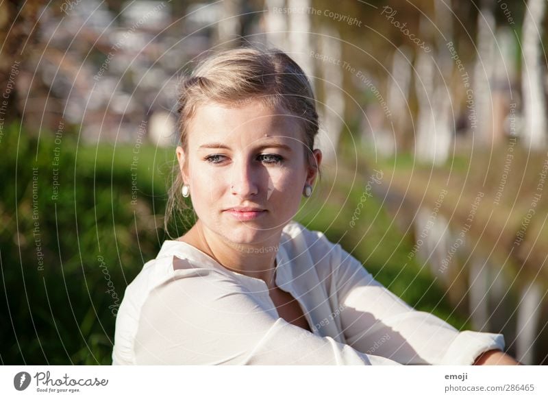 birch Feminine Young woman Youth (Young adults) 1 Human being 18 - 30 years Adults Blonde Beautiful Colour photo Exterior shot Day Shallow depth of field