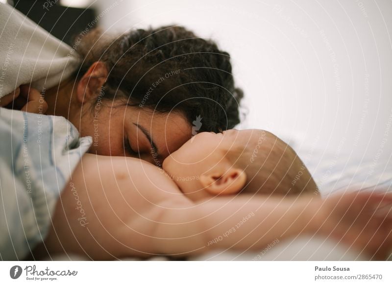 Mother kissing newborn motherhood Newborn Baby Family & Relations Authentic Parents Infancy Love care Home Child Caucasian Happy Beautiful Happiness Woman Hold