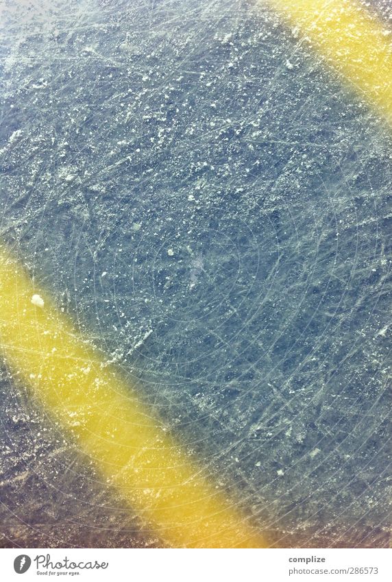 Delicious ice cream Sporting Complex Winter Line Stripe Sports Blue Yellow Ice Ice-skating Ice hockey Frozen surface Ice-skates Diagonal Background picture