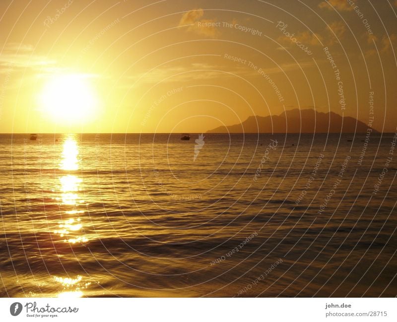 Sunset Ocean Summer Seychelles Vacation & Travel Los Angeles Island