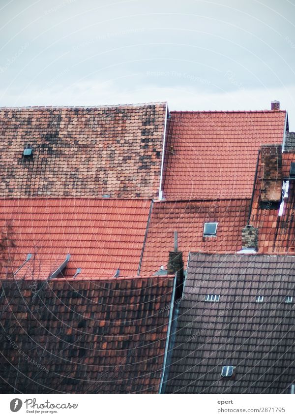 All Thought House (Residential Structure) Roof Chimney Living or residing Old Uniqueness Serene Contact Perspective Calm Transience Brick Pattern Colour photo