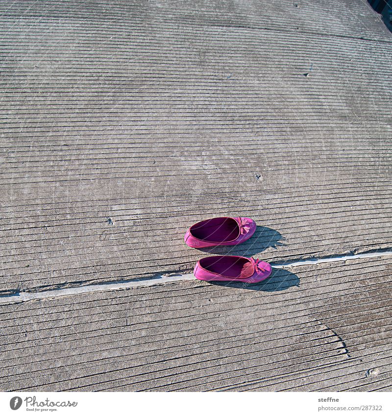 In the shoes no other picture agency can stand. Chicago Footwear Ballet shoe Childrens shoe Loneliness Deserted Pink Contrast Colour photo Multicoloured