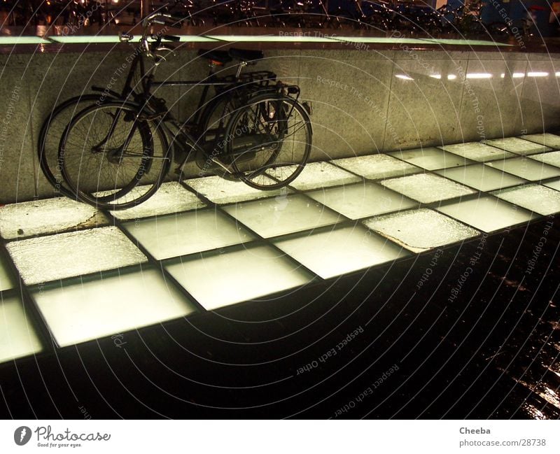 Wheels II Bicycle Lamp Amsterdam Netherlands Night Dark Transport Floor covering Rain