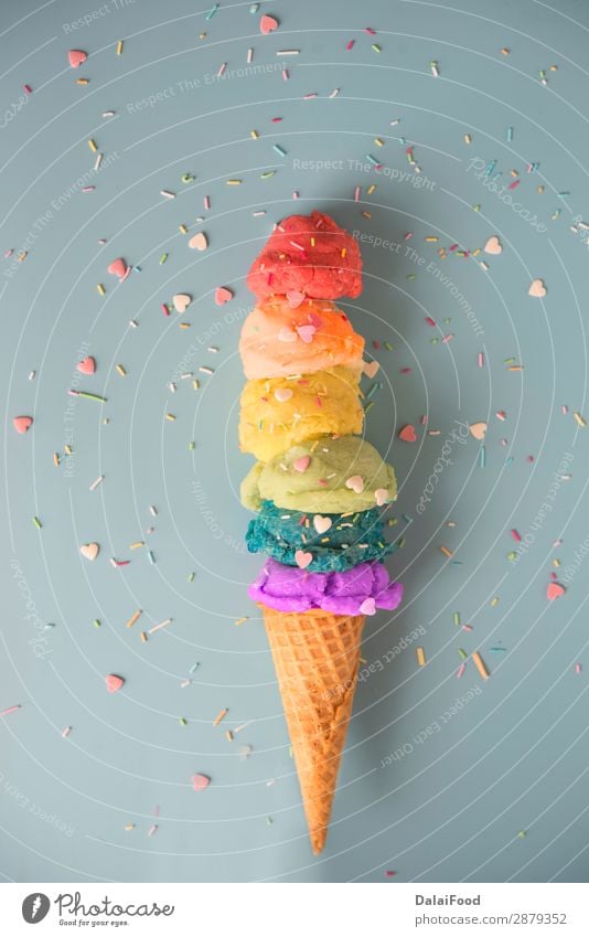 Ice cream colors Fruit Dessert Summer Cool (slang) Delicious Blue Pink White Colour background ball Berries chocolate cold cone cones Creamy Dairy flavor food