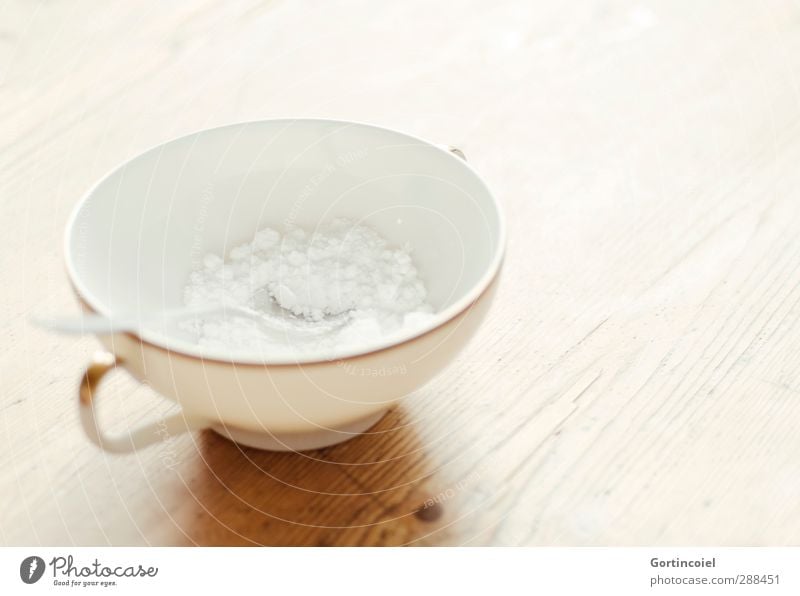 icing sugar Food Nutrition Cup Spoon Sweet Sugar Confectioner`s sugar Wooden table Ingredients Bright Colour photo Subdued colour Interior shot Copy Space right