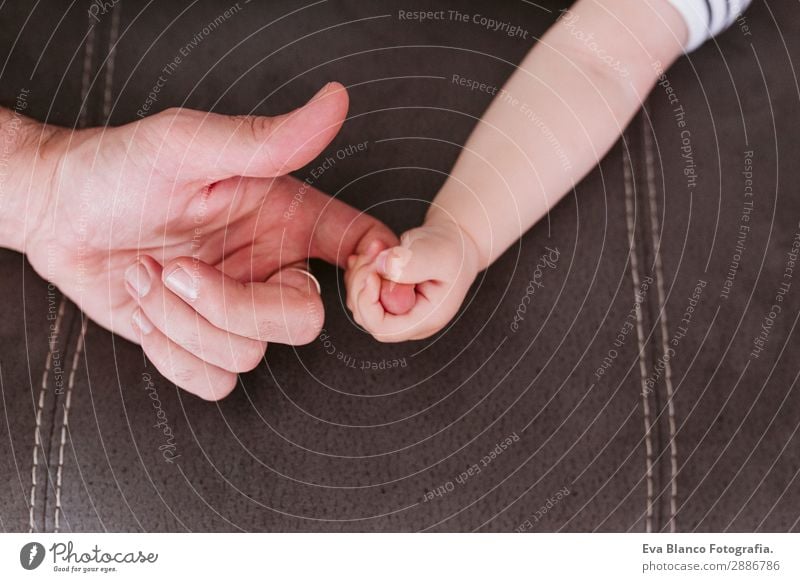 Closeup of a baby holding father's finger. Family concept Lifestyle Parenting Child Baby Man Adults Parents Father Family & Relations Infancy Hand Fingers Love