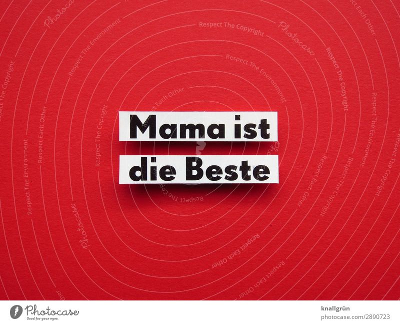 Mama is the best Characters Signs and labeling Communicate Red Black White Emotions Happy Contentment Enthusiasm Sympathy Interest Uniqueness Experience